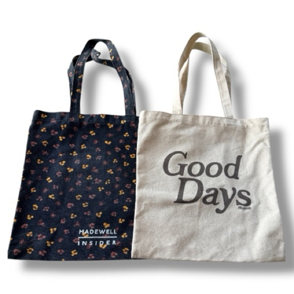 Madewell 2 Reusable Canvas Tote Bags The Good Days and Floral Insider